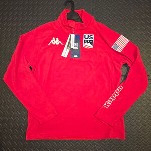 Men's Kappa Red USA Fleece 1/4 Zip Sweatshirt L